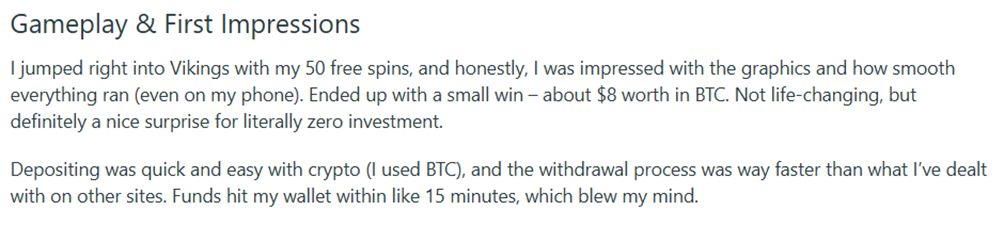 Gameplay user review